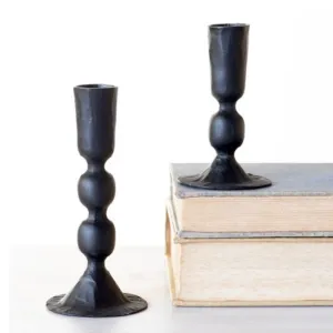 Black Iron Orb Candle Holder