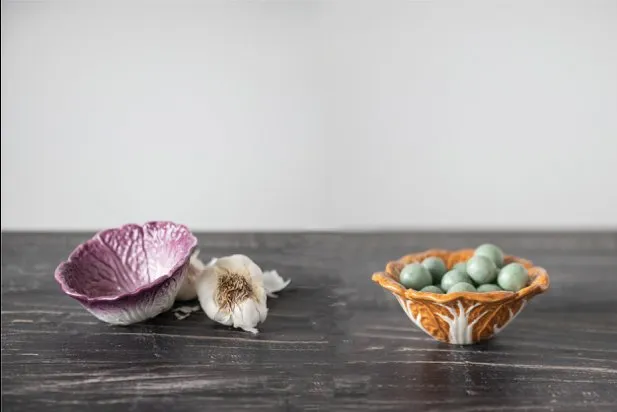 Cabbage Shaped Stoneware - Set of Two
