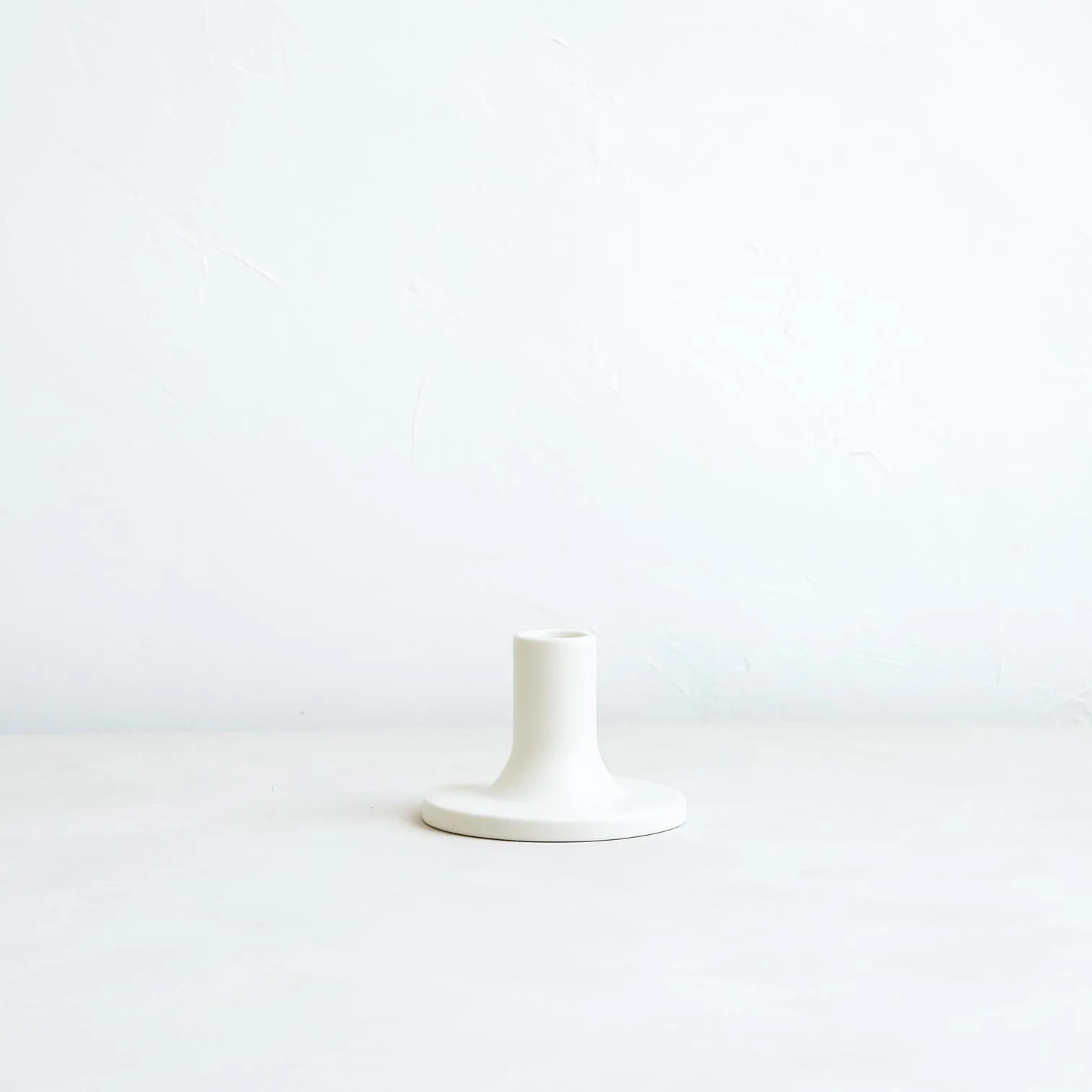 Ceramic Taper Candle Holder in White