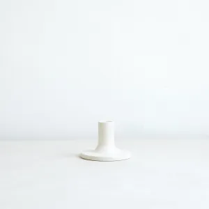 Ceramic Taper Candle Holder in White