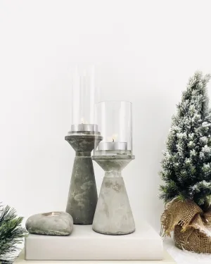 Concrete And Glass Tealight Candle Holders