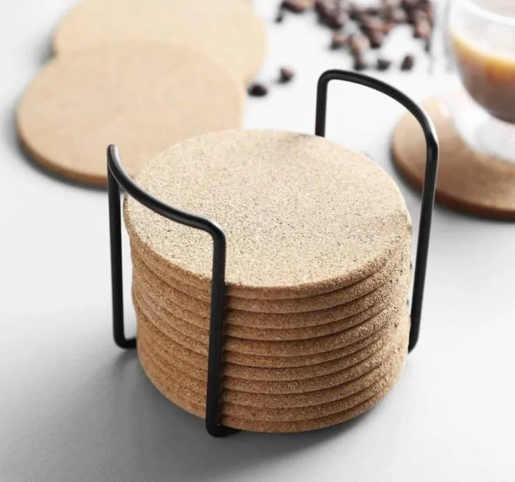 Cork Coaster with Holder