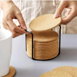 Cork Coaster with Holder