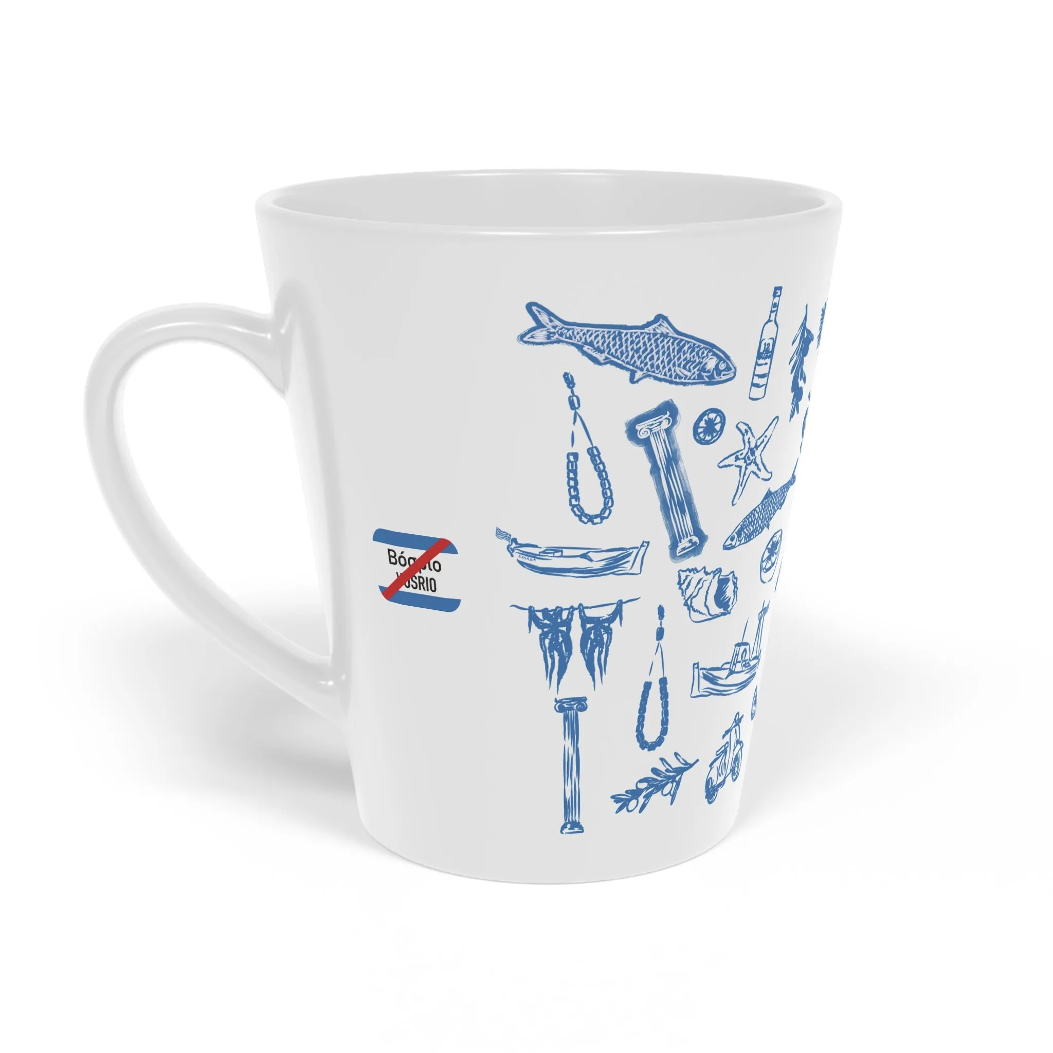 Greek Sardelles Latte Mug, 12oz