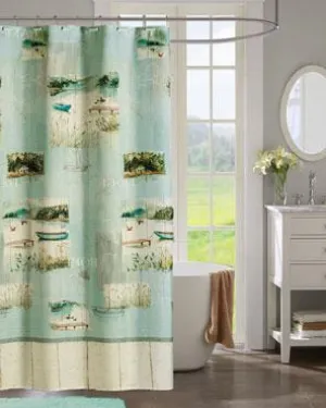 Lake Retreat Fabric Shower Curtain
