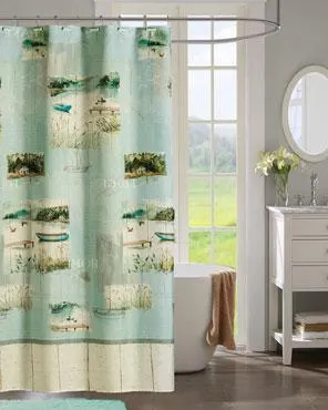 Lake Retreat Fabric Shower Curtain
