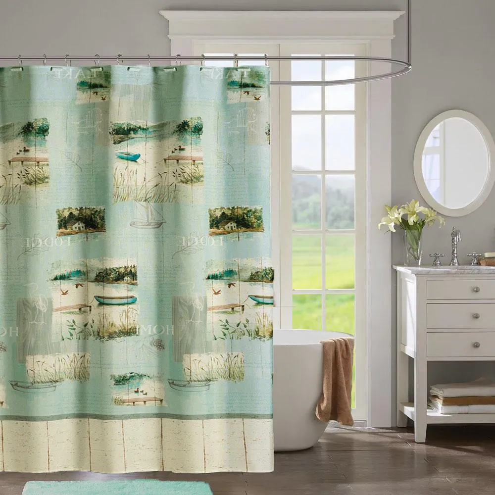 Lake Retreat Fabric Shower Curtain
