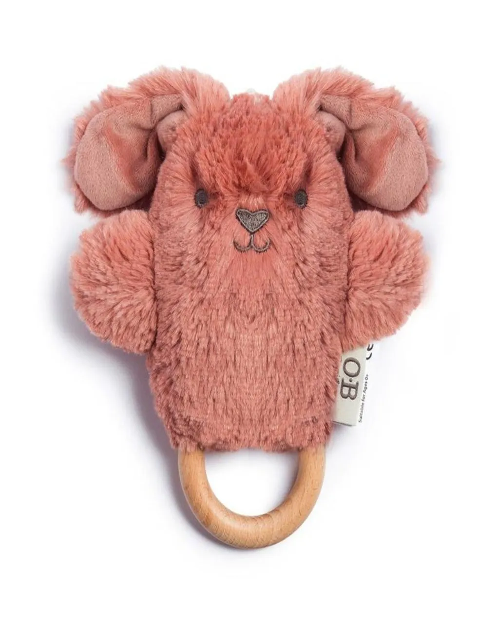 OB Design | Wooden Teether | Baby Rattle & Teething Ring | Bella Bunny