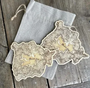 PAIR OF LAKE ARROWHEAD TOPOGRAPHY COASTERS [2]