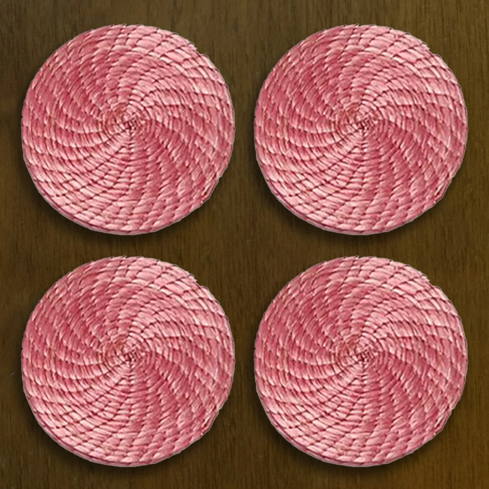 Pink Woven Best Coasters 4 Set
