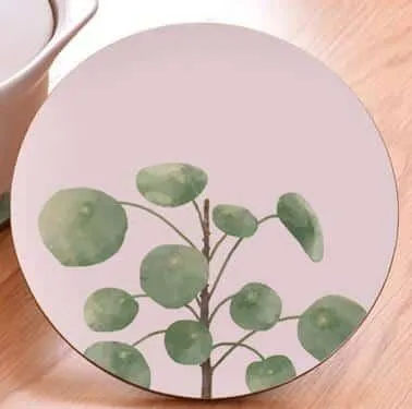 Plant Print Round Coaster