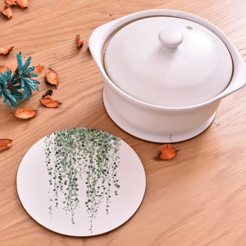 Plant Print Round Coaster
