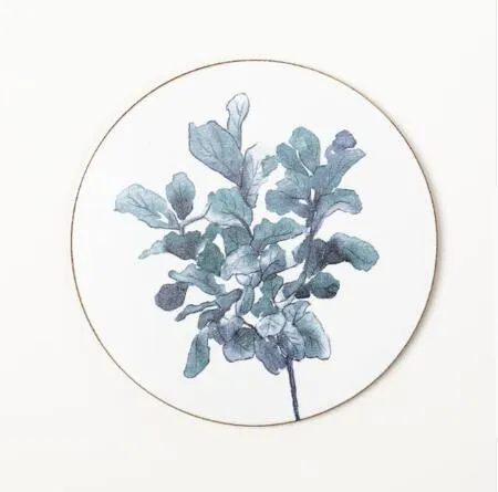 Plant Print Round Coaster