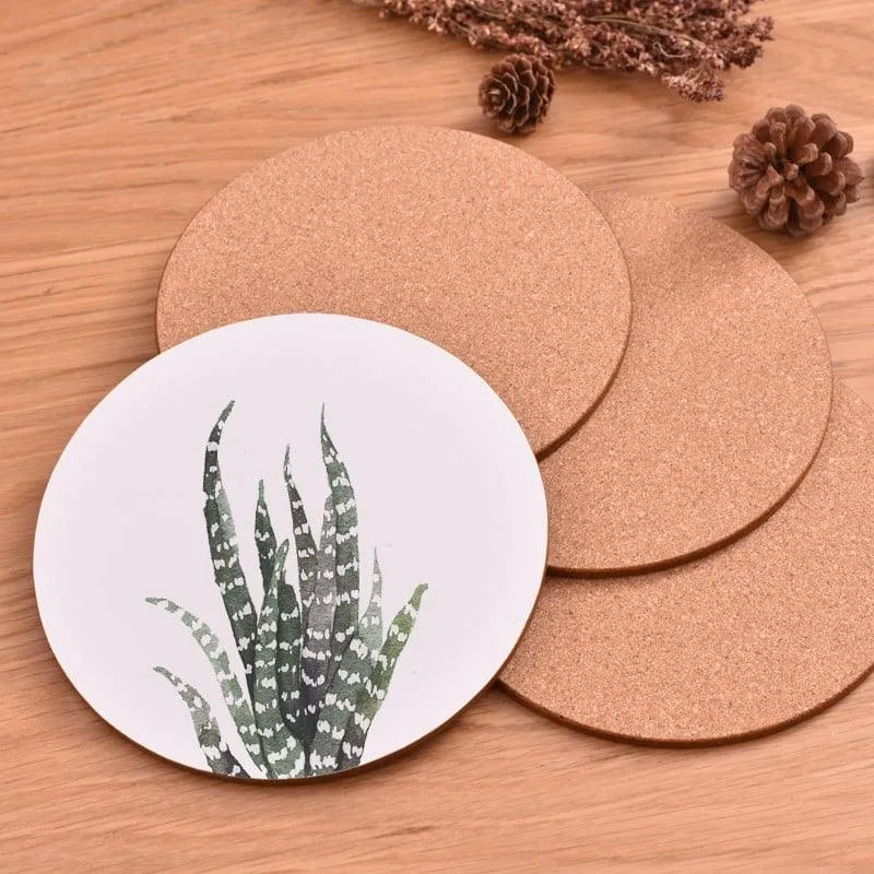 Plant Print Round Coaster