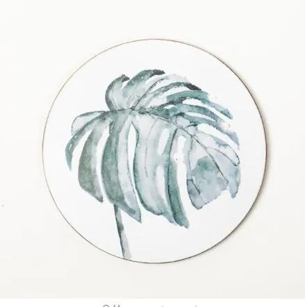 Plant Print Round Coaster