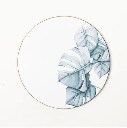 Plant Print Round Coaster