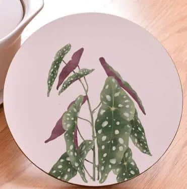 Plant Print Round Coaster