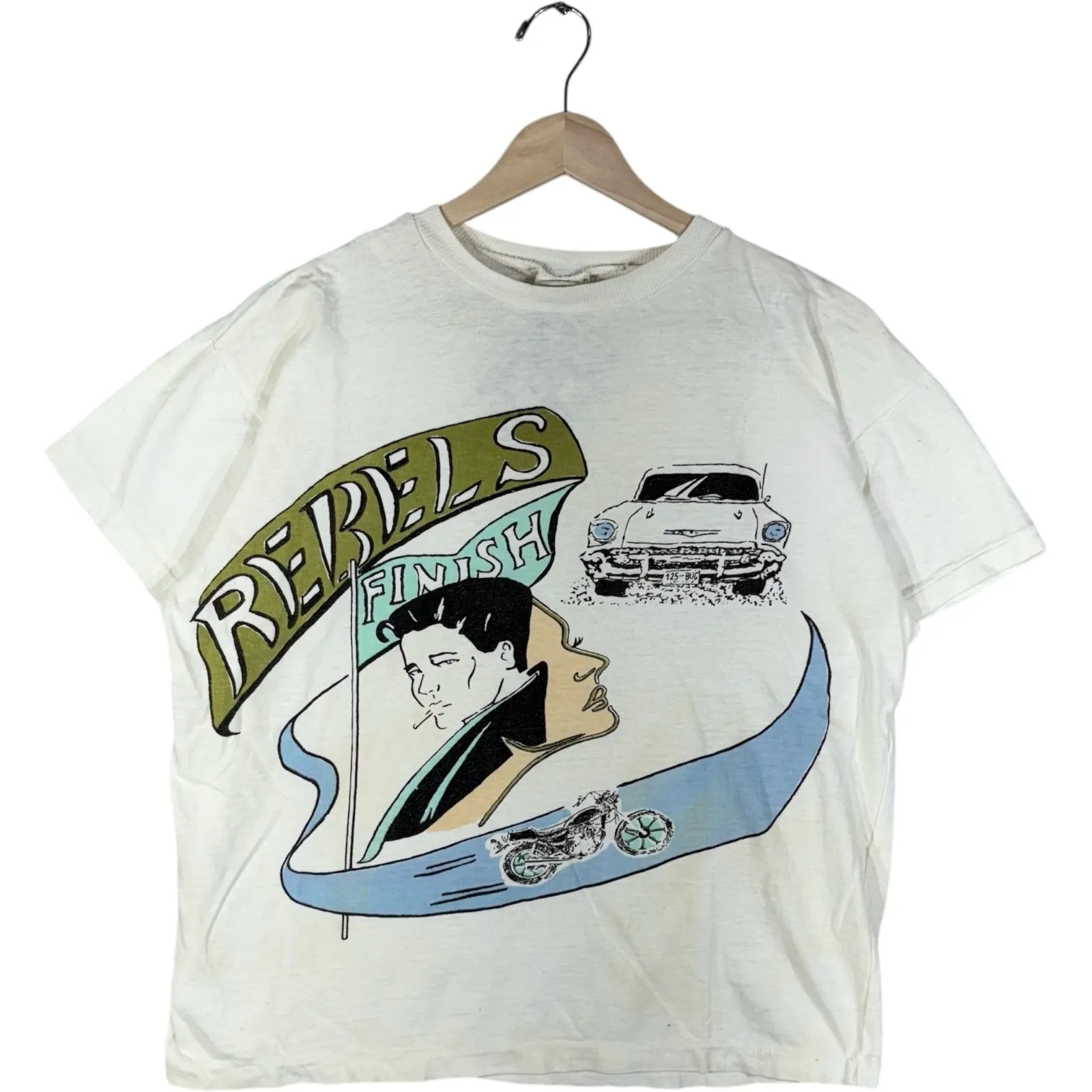 Vintage Hand Panted Rebel's Finish Pin Striping Tee