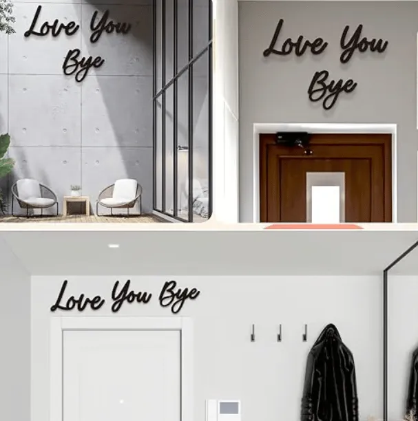 Wooden Wall Hanging Sign Decoration - No Wall Damage